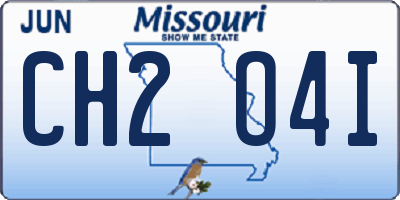 MO license plate CH2O4I