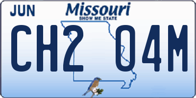 MO license plate CH2O4M