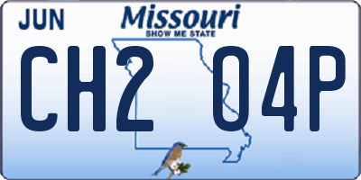 MO license plate CH2O4P
