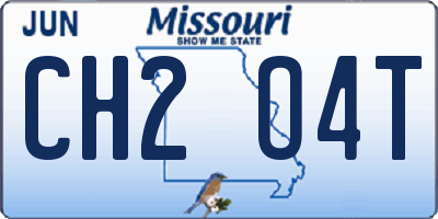 MO license plate CH2O4T