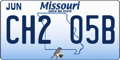 MO license plate CH2O5B