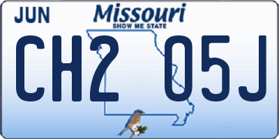 MO license plate CH2O5J