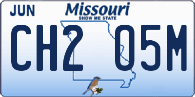 MO license plate CH2O5M