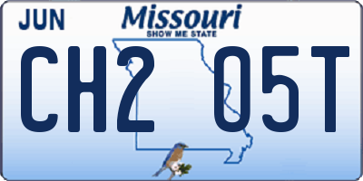 MO license plate CH2O5T