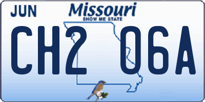 MO license plate CH2O6A