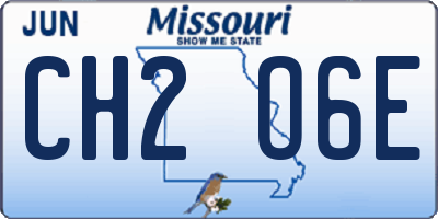 MO license plate CH2O6E
