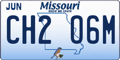 MO license plate CH2O6M