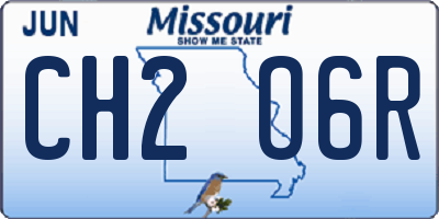 MO license plate CH2O6R