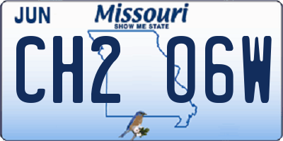 MO license plate CH2O6W