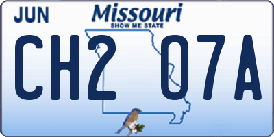 MO license plate CH2O7A