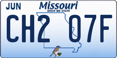MO license plate CH2O7F