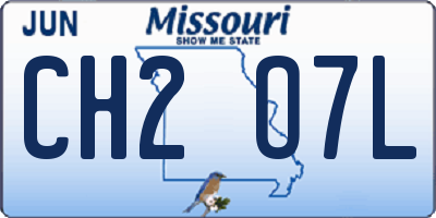 MO license plate CH2O7L