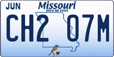 MO license plate CH2O7M