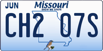 MO license plate CH2O7S