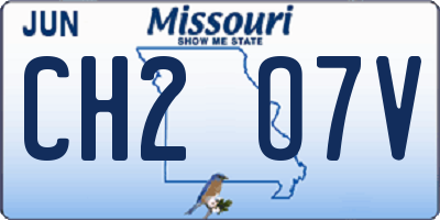MO license plate CH2O7V