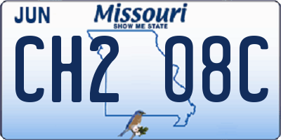 MO license plate CH2O8C