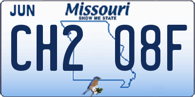 MO license plate CH2O8F