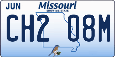 MO license plate CH2O8M