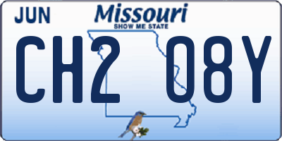MO license plate CH2O8Y