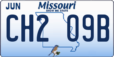 MO license plate CH2O9B