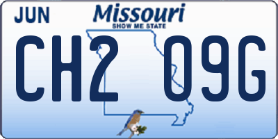 MO license plate CH2O9G
