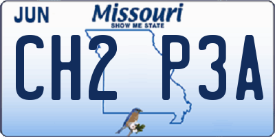 MO license plate CH2P3A