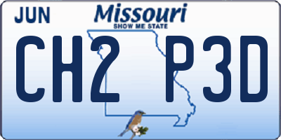 MO license plate CH2P3D