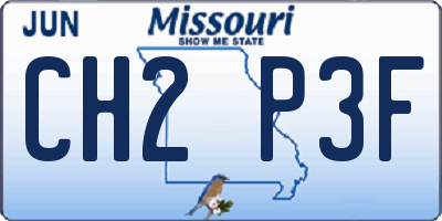 MO license plate CH2P3F