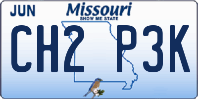 MO license plate CH2P3K