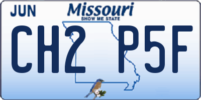 MO license plate CH2P5F