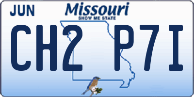 MO license plate CH2P7I