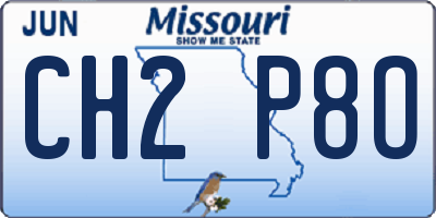 MO license plate CH2P8O
