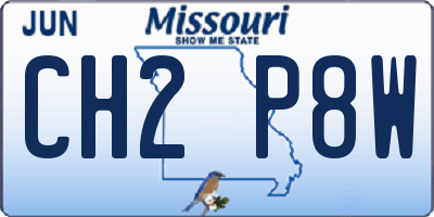 MO license plate CH2P8W