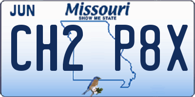 MO license plate CH2P8X