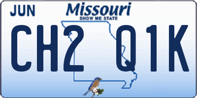 MO license plate CH2Q1K