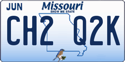 MO license plate CH2Q2K