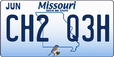 MO license plate CH2Q3H
