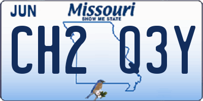 MO license plate CH2Q3Y