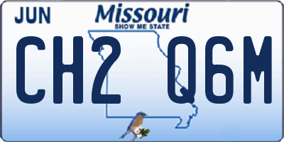 MO license plate CH2Q6M