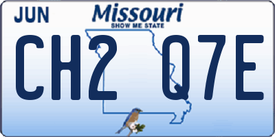 MO license plate CH2Q7E
