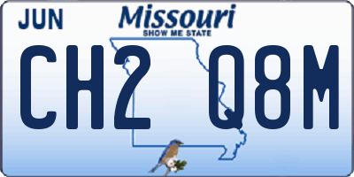 MO license plate CH2Q8M