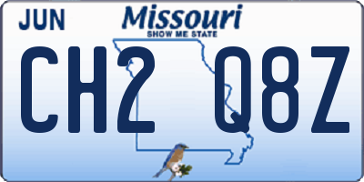 MO license plate CH2Q8Z