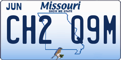 MO license plate CH2Q9M