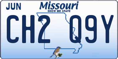 MO license plate CH2Q9Y