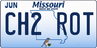 MO license plate CH2R0T