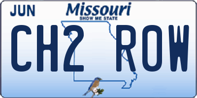 MO license plate CH2R0W