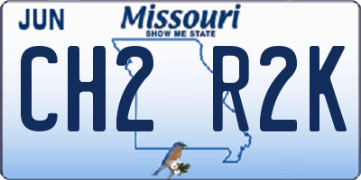 MO license plate CH2R2K
