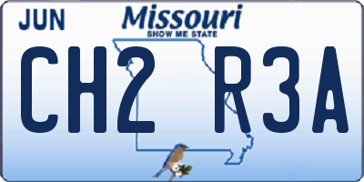 MO license plate CH2R3A