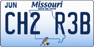 MO license plate CH2R3B