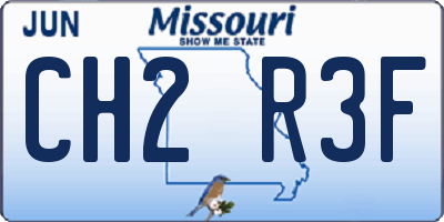 MO license plate CH2R3F